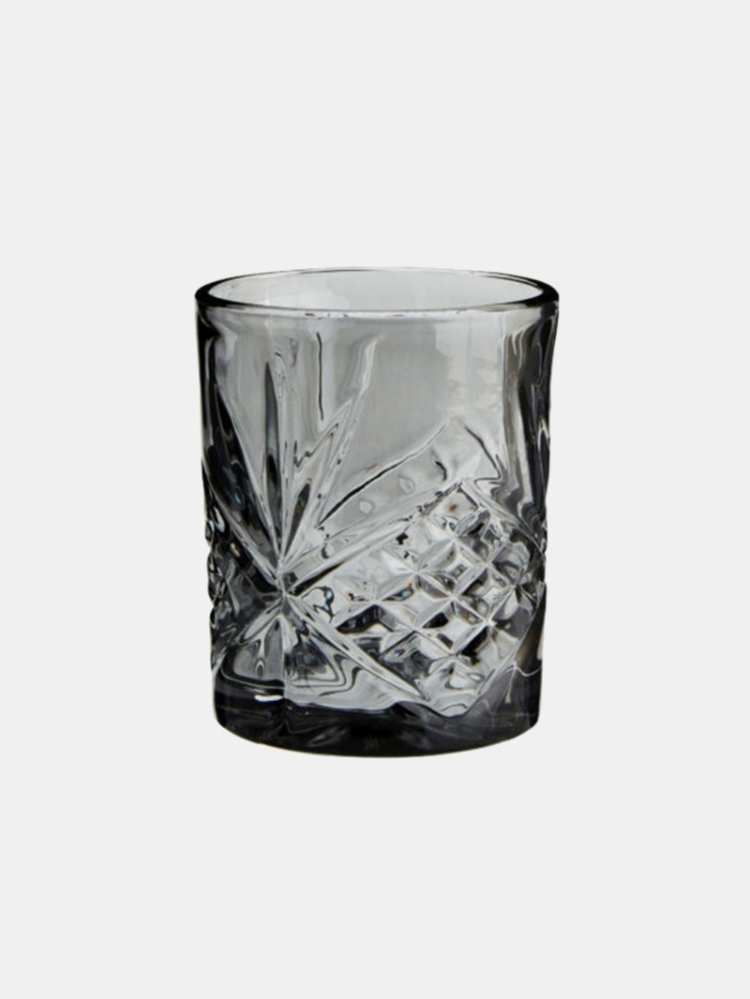 Drinking glass w- cutting logo