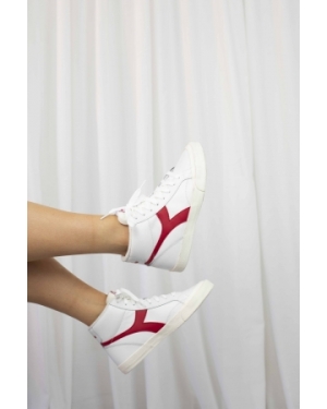 Melody Mid Leather Dirty WHITE/TANGO RED