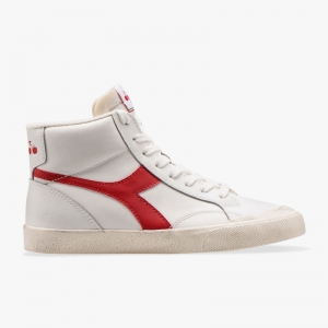 Melody Mid Leather Dirty WHITE/TANGO RED