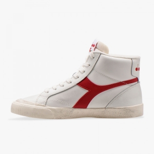 Melody Mid Leather Dirty WHITE/TANGO RED