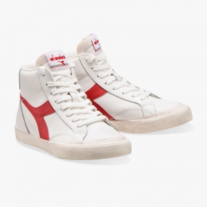 Melody Mid Leather Dirty WHITE/TANGO RED
