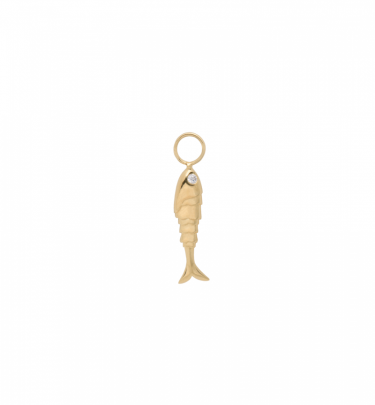 FISH EARRING CHARM GOLD PLATED