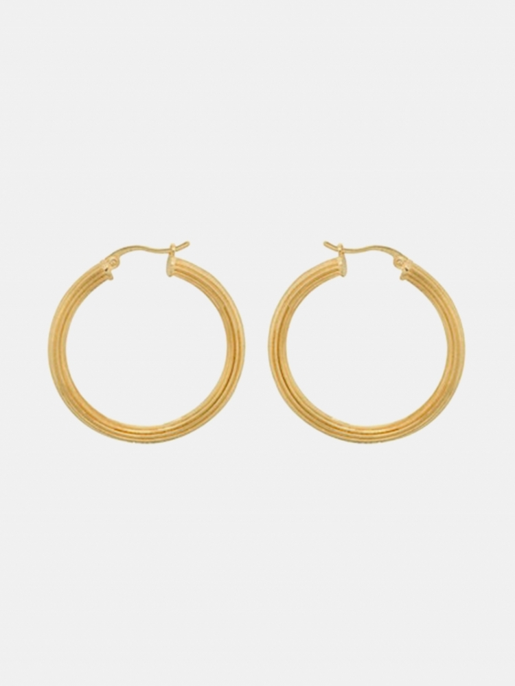 PYRAMID HOOP GOLD PLATED