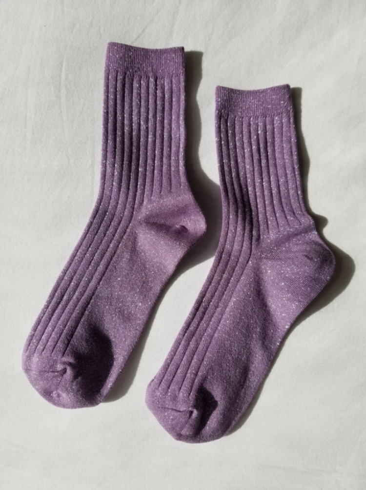 HER SOCKS MODAL LUREX LILAC GLITTER