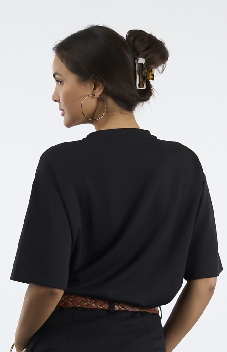 HAIR CLIP M RECTANGLE DARK TORTUE