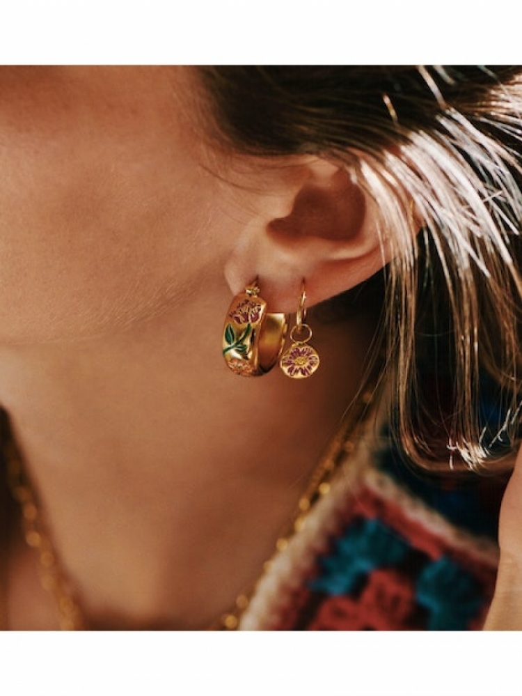 SINGLE RING EARRING PURPLE