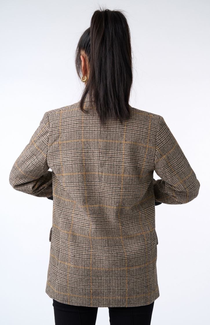 YARA BLAZER BROWN CHECK