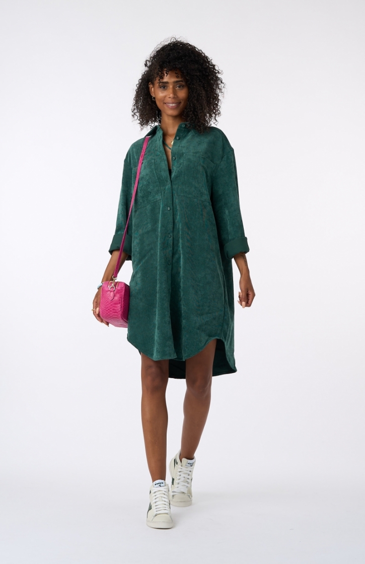 ADELA CORDUROY DRESS PINENEEDLE