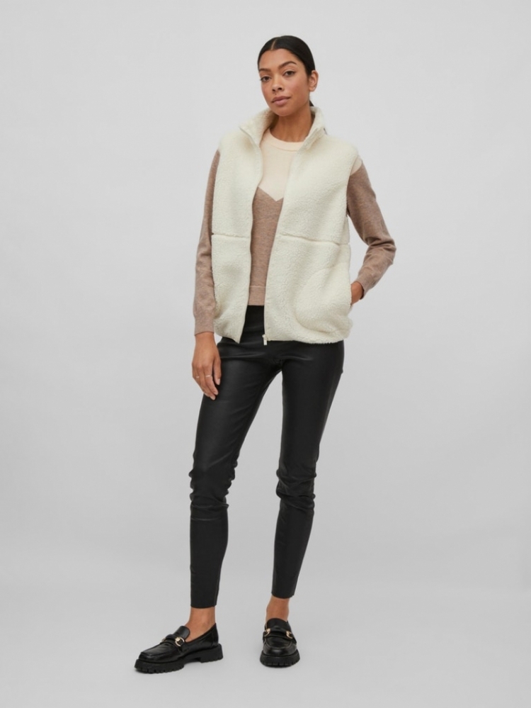 ALUNA TEDDY WAISTCOAT BIRCH