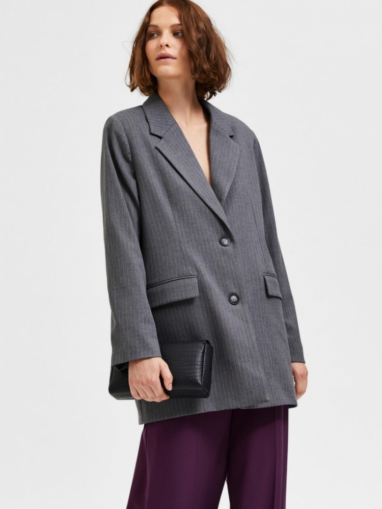 FANNI RELAXED BLAZER MEDIUM GREY MEL