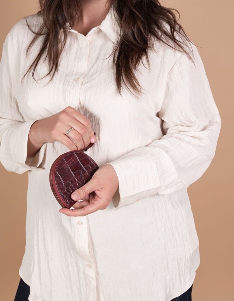 LAURA COIN PURSE RUBY CROCO RUBY