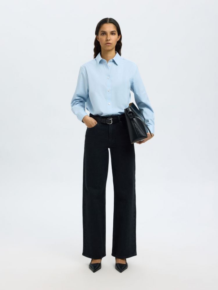 SLFWIDE BEA BLACK DENIM