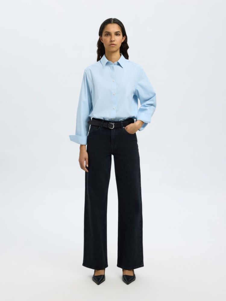 SLFWIDE BEA BLACK DENIM