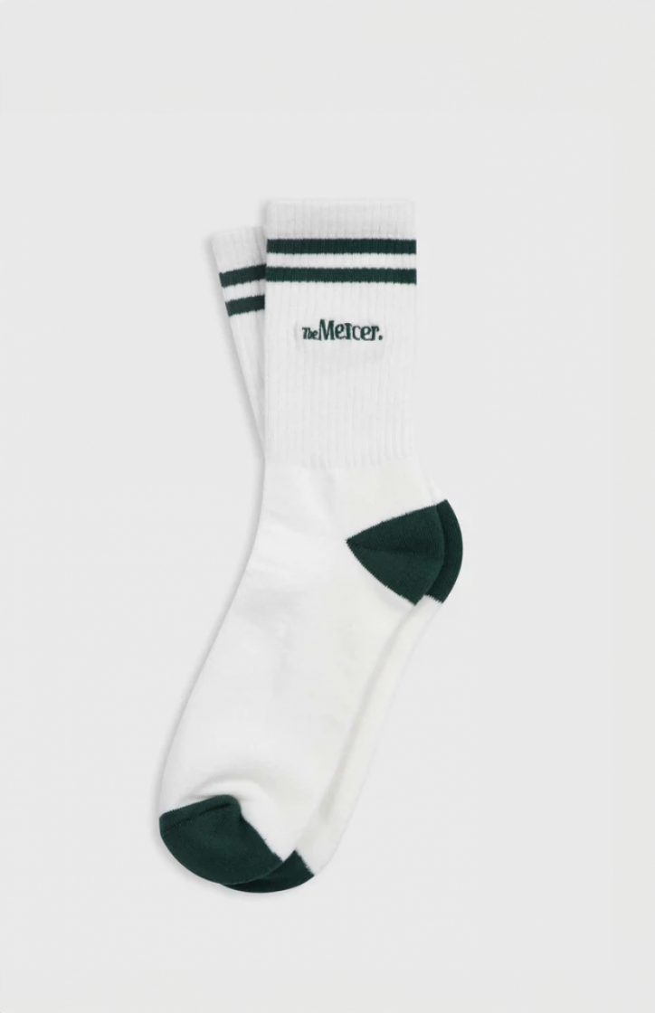 THE MERCER SOCKS STRIPE WHITE/GREEN