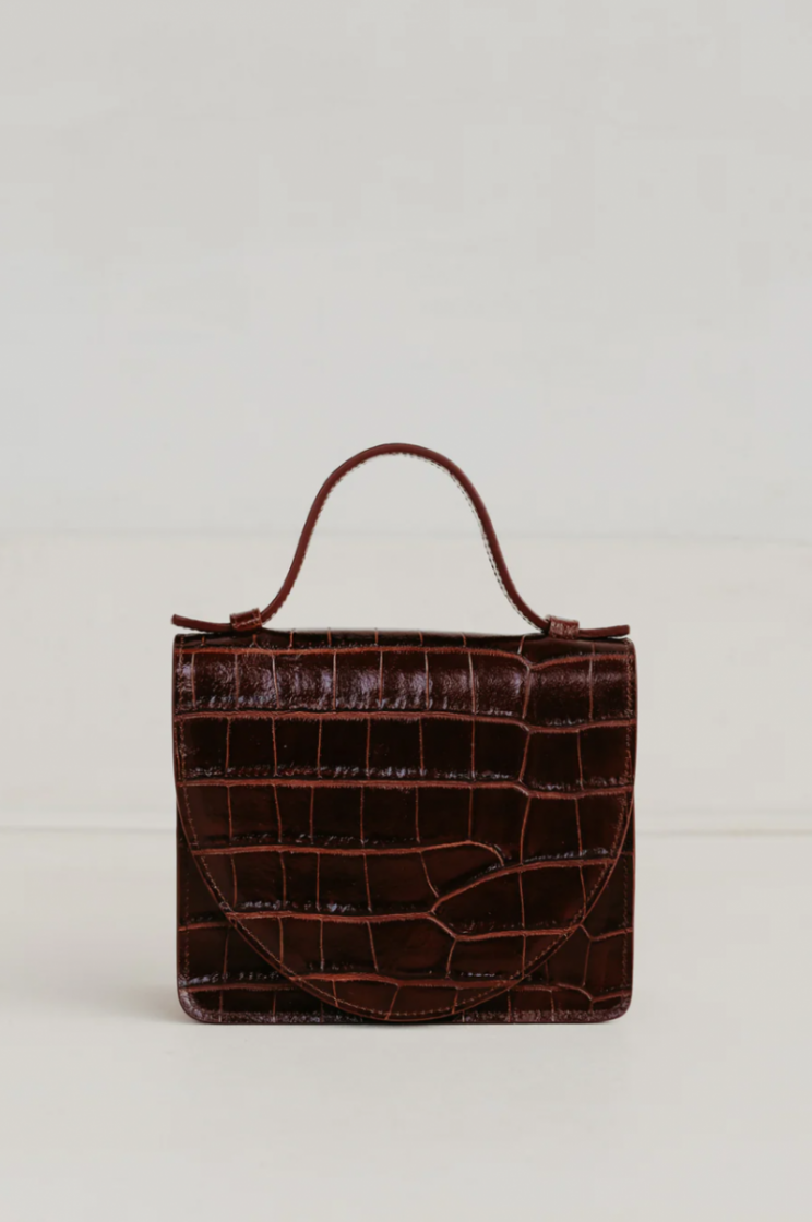 MICRO BRIEFCASE CHOCOLATE CROCO
