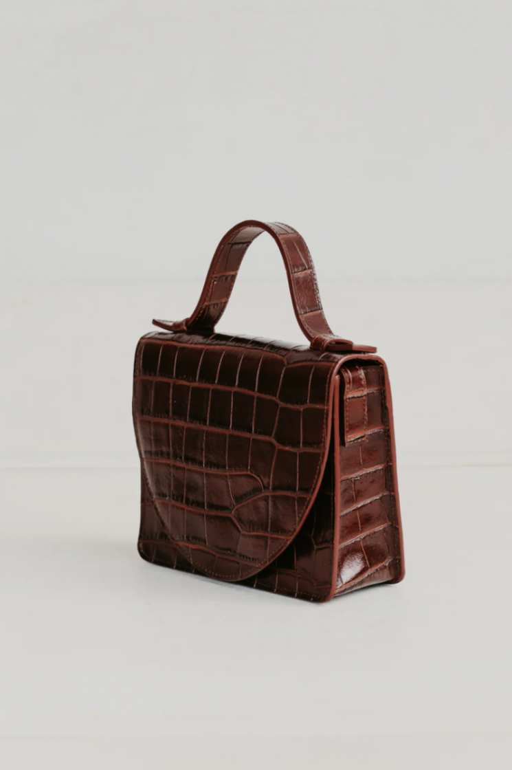 MICRO BRIEFCASE CHOCOLATE CROCO