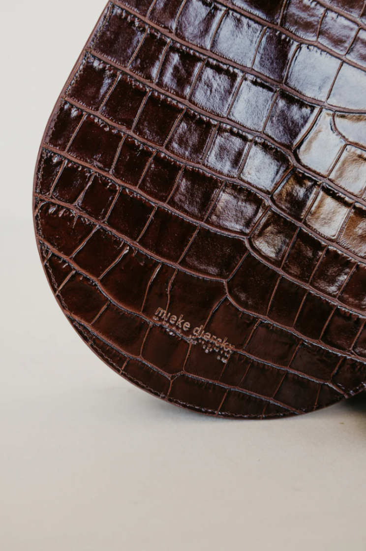 SINGLE SADDLE CHOCOLATE CROCO