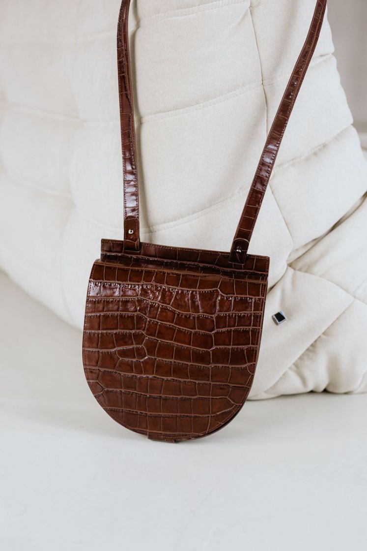 SINGLE SADDLE CHOCOLATE CROCO