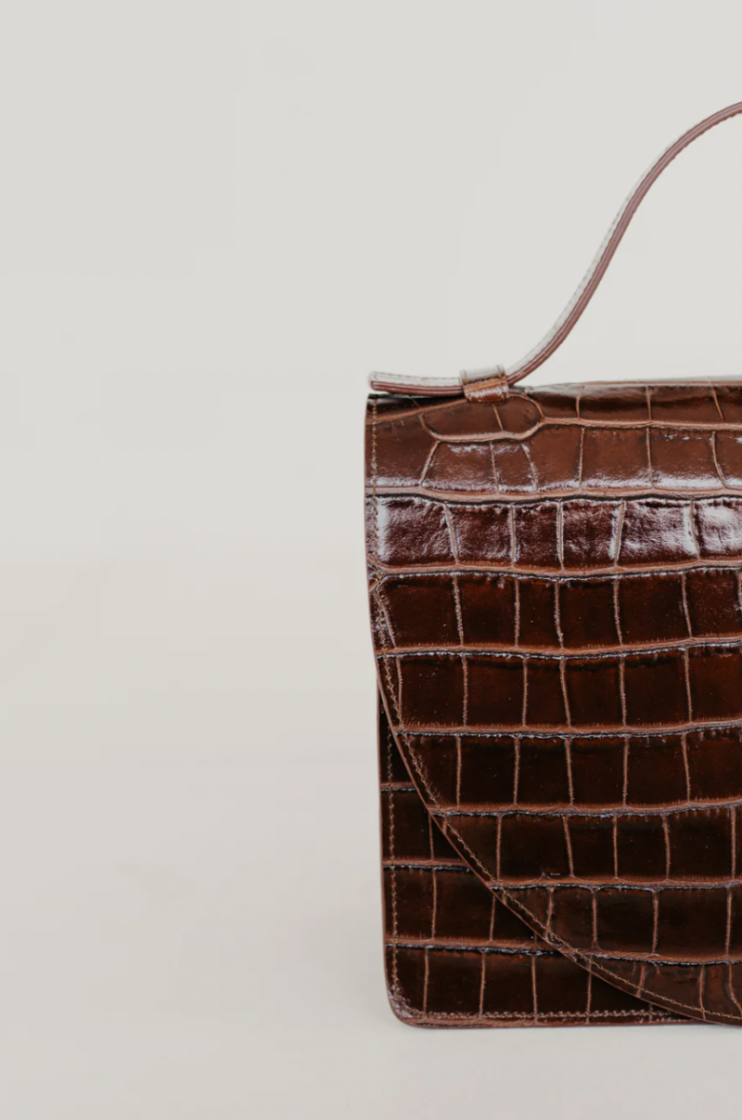 MINI BRIEFCASE CHOCOLATE CROCO