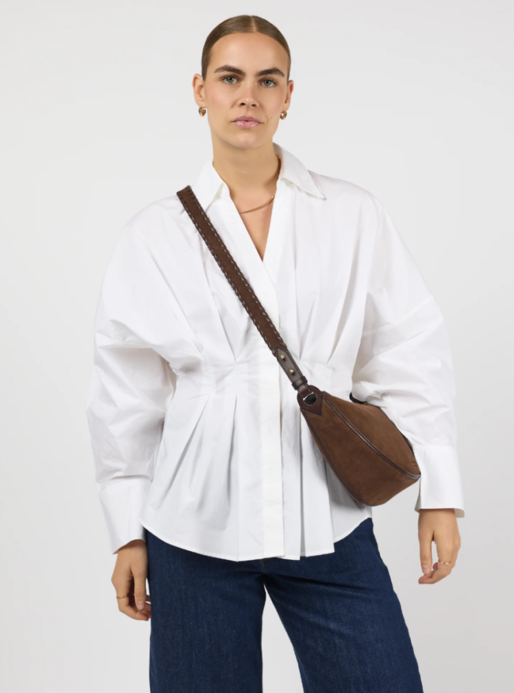 LEO CROSSBODY CHOCOLATE SUEDE
