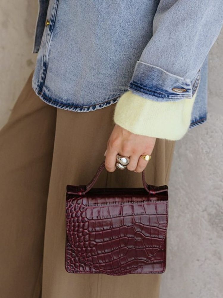 MICRO BRIEFCASE WINE CROCO