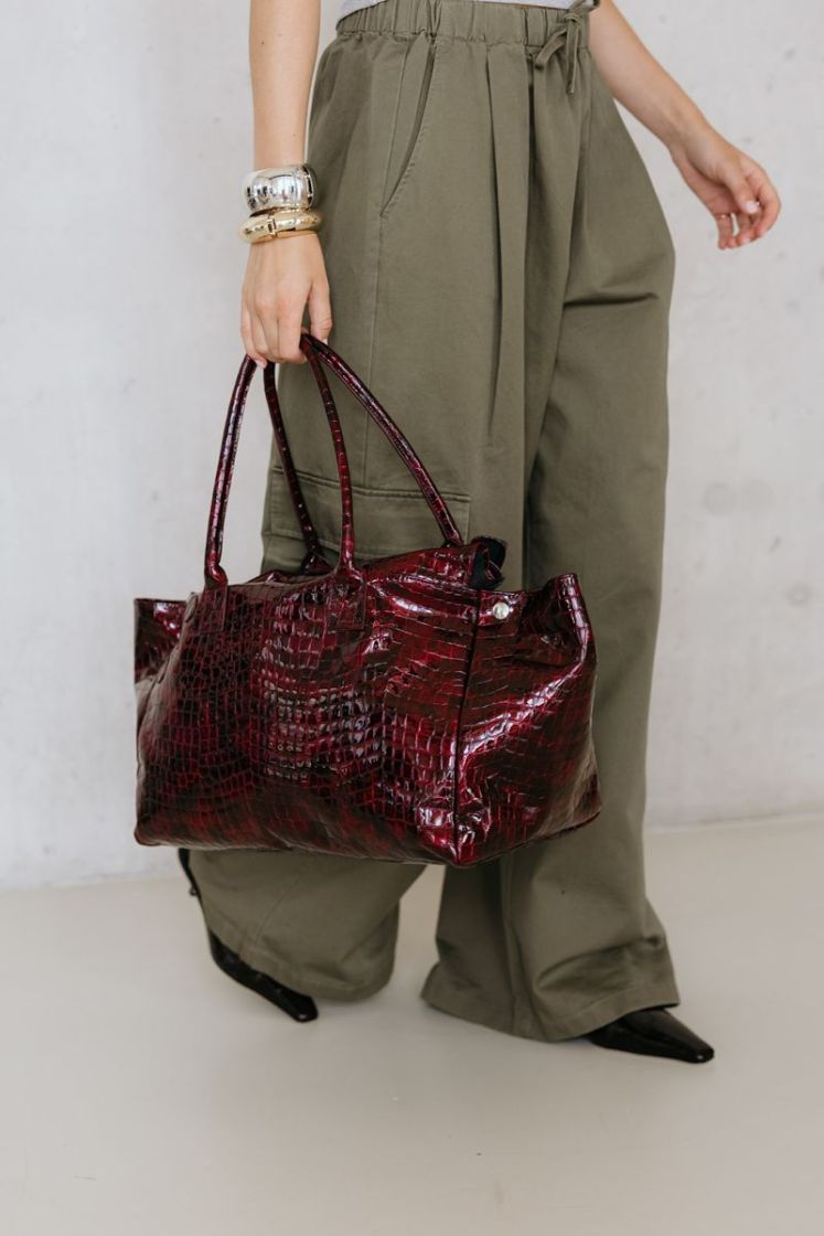 GROCERY BAG WINE NACRE CROC