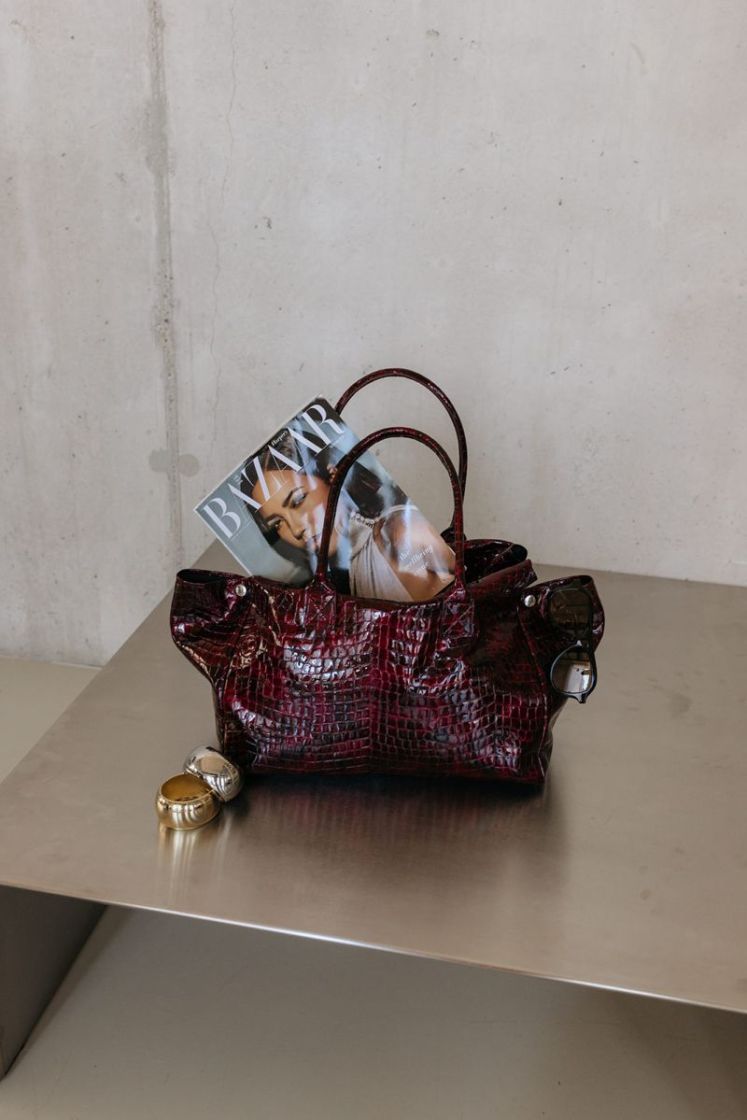 GROCERY BAG WINE NACRE CROC