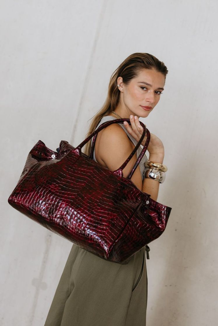 GROCERY BAG WINE NACRE CROC