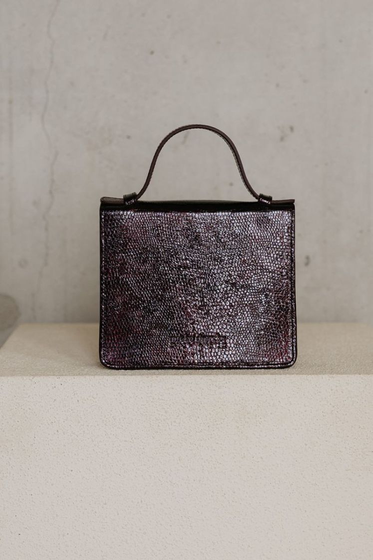 MICRO BRIEFCASE EBONY WINE SNAKE