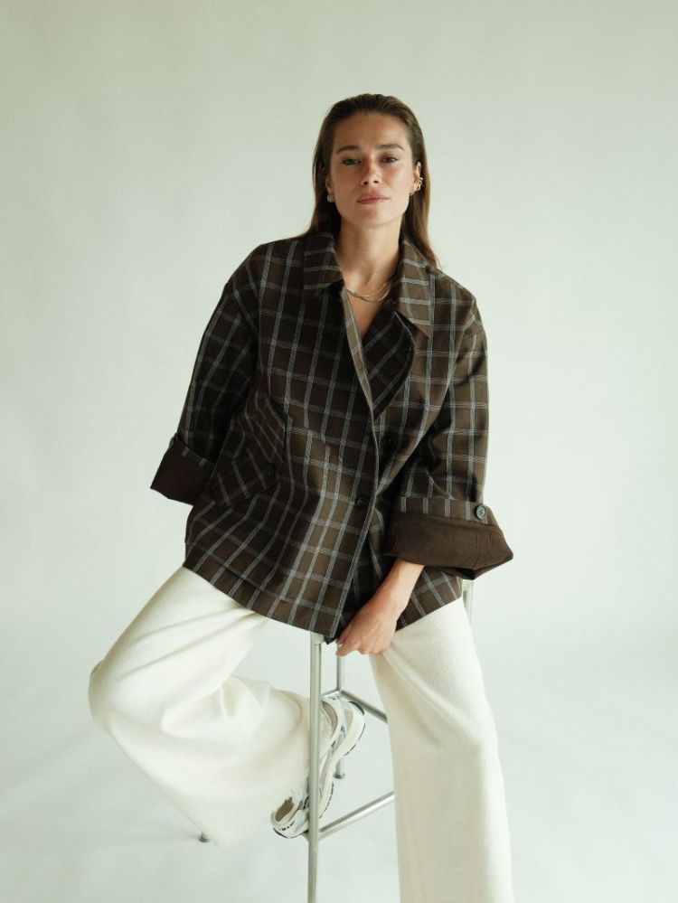 AGATHASW BROWN CHECK